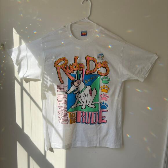Rude Dog “in the mood to be rude” Graphic Tee - Picture 5 of 8